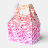 Muster der Blumenmuster in Rosa und Orange Geschenkschachtel (Rückseite)