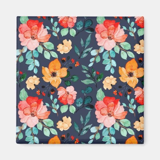 Muster der Blumenoberfläche - Mode-Dekorationsfede Magnet (Vorne)