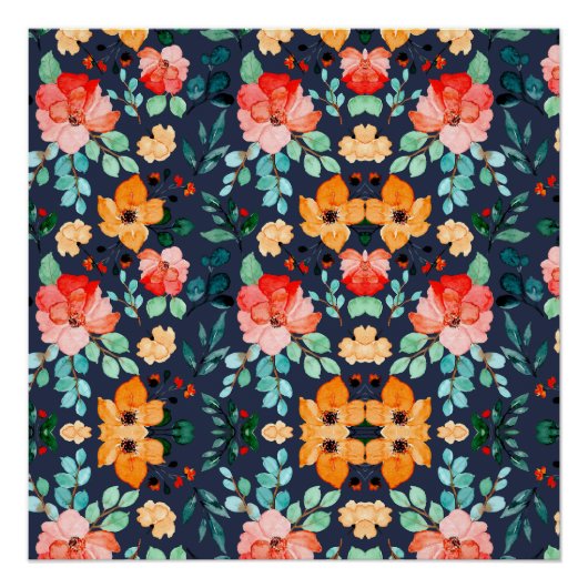 Muster der Blumenoberfläche - Mode-Dekorationsfede Poster (Vorderseite)