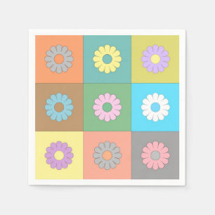 Muster der Blumenquadrate Serviette