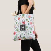 Muster der botanisch weich rosa Wildblumen Tasche (Von Nahem)