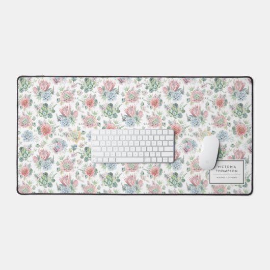 Muster der botanischen Aquarellfarben Schreibtischunterlage (Tastatur & Maus)