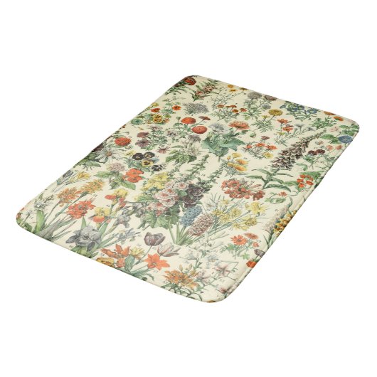 Muster der botanischen Blume Badematte (Schrägansicht)