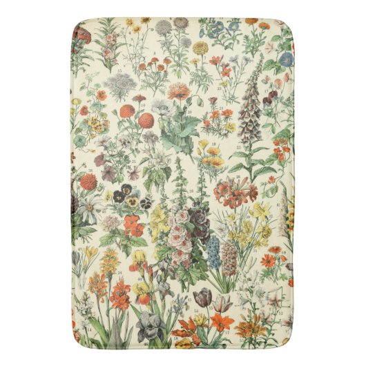 Muster der botanischen Blume Badematte (Vorderseite Vertikal)