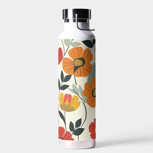 Muster der botanischen Blume des Retro Boho Trinkflasche (Links)