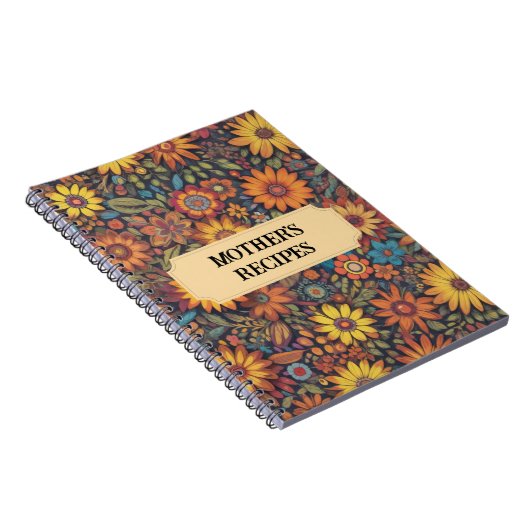 Muster der botanischen Blume Notizblock (Rechte Seite)