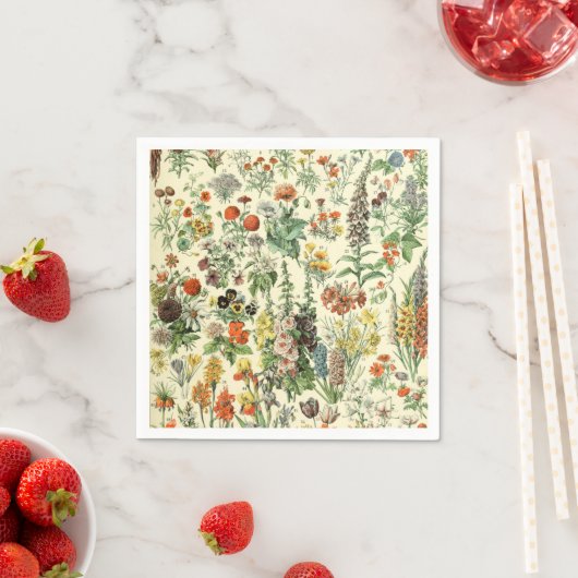 Muster der botanischen Blume Serviette (Beispiel)