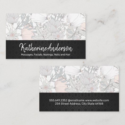 Muster der botanischen Blume Terminkarte (Vorne/Hinten)