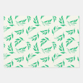 Muster der botanischen grünen Pflanze Geschenkpapier Set (Vorderseite)