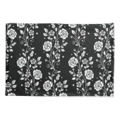 Muster der botanischen Schwarz-Weiß-Blume Kissenbezug (Rückseite)
