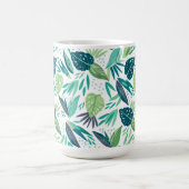 Muster der botanischen tropischen grünen und weiße kaffeetasse (Mittel)