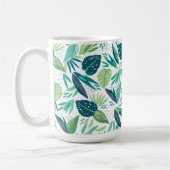 Muster der botanischen tropischen grünen und weiße kaffeetasse (Links)