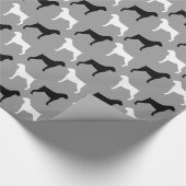 Muster der Boxer-Hunde-Silhouetten Geschenkpapier (Ecke)