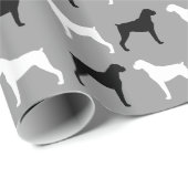Muster der Boxer-Hunde-Silhouetten Geschenkpapier (Rolleneckpunkt)
