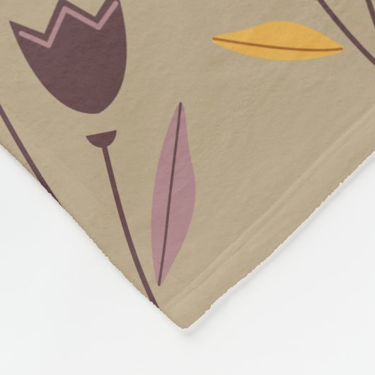 Muster der braunen Flora Fleecedecke (Ecke)