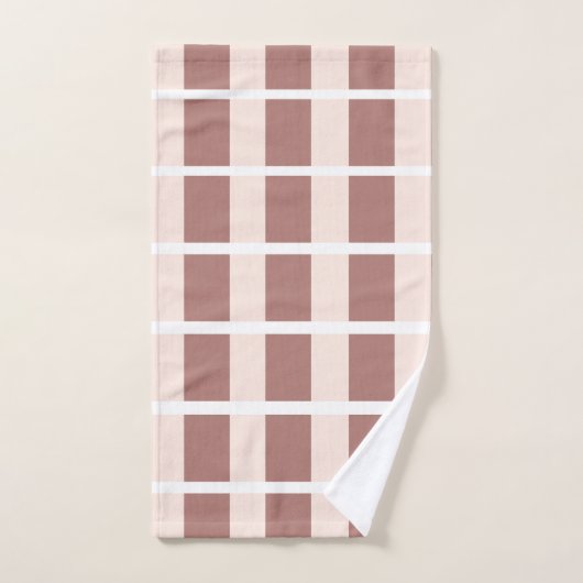 Muster der braunen rosa Streifen Badhandtuch Set (Handtuch)