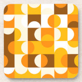 Muster der braunen weißen orangefarbenen Halbkreis Getränkeuntersetzer (Vorderseite)