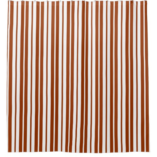Muster der braunen weißen vertikalen Streifen Duschvorhang (Vorderseite)