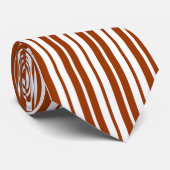 Muster der braunen weißen vertikalen Streifen Krawatte (Gerollt)
