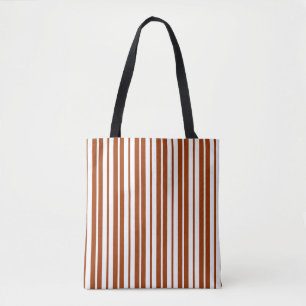 Muster der braunen weißen vertikalen Streifen Tasche