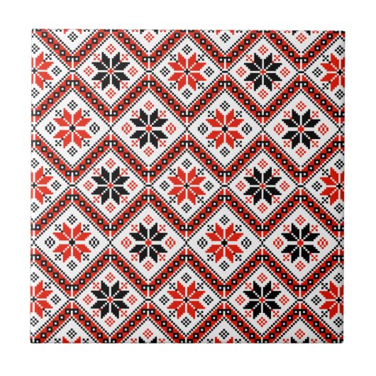 Muster der bulgarischen Blume Fliese (Vorderseite)