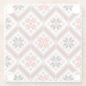 Muster der bulgarischen Blume Glasuntersetzer (Rückseite)