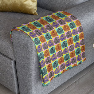 Muster der bunten Eule Fleecedecke