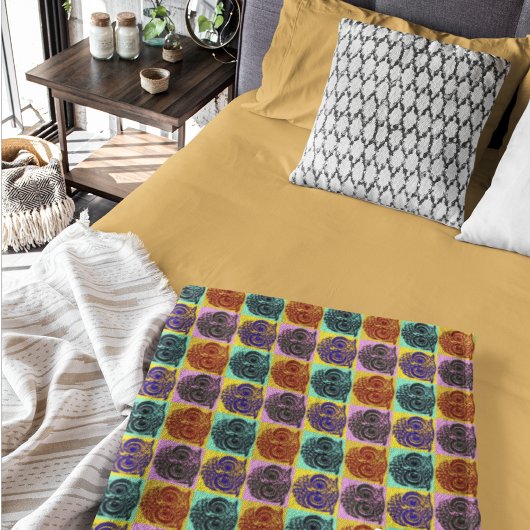 Muster der bunten Eule Fleecedecke