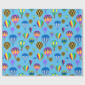 Muster der bunten Heißluftballon-Bilder Geschenkpapier (Flach)