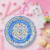 Muster der bunten Heißluftballon-Bilder Pappteller (Party)