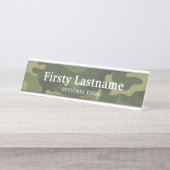 Muster der Camouflage für Jäger oder Militärs Schreibtischnamensplakette (Vorderseite )