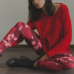 Muster der Camouflage von Red Camouflage Militär Leggings