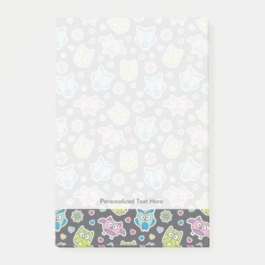 Muster der Cartooneulen Post-it Klebezettel (Vorderseite)