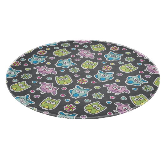 Muster der Cartooneulen Schneidebrett (Ecke)