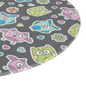 Muster der Cartooneulen Schneidebrett (Ecke)