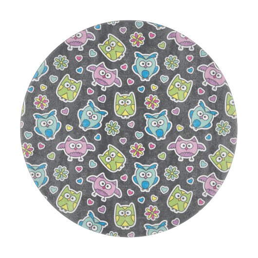 Muster der Cartooneulen Schneidebrett (Vorderseite)