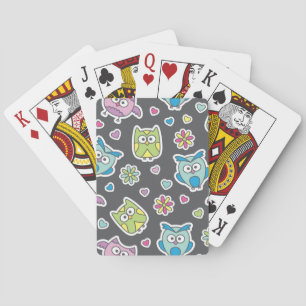 Muster der Cartooneulen Spielkarten