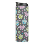 Muster der Cartooneulen Thermosbecher (Nach rechts gedreht)