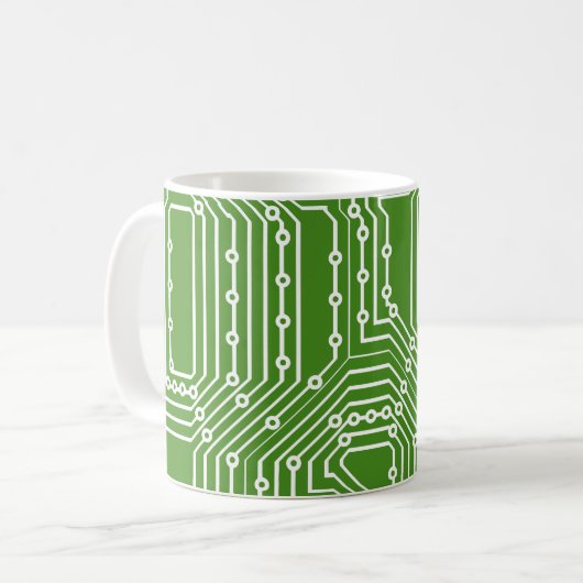 Muster der Computerplatine Kaffeetasse (Vorderseite Links)