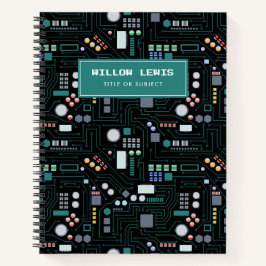 Muster der Computerplatine Notizblock