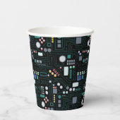 Muster der Computerplatine Pappbecher (Rückseite)