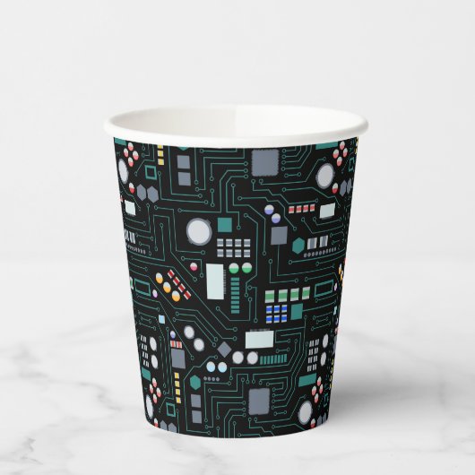 Muster der Computerplatine Pappbecher (Links)