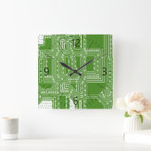 Muster der Computerplatine Quadratische Wanduhr (Zuhause)