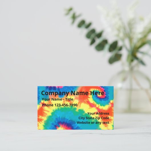 Muster der coolen Retro-Gefärbte Krawatte Visitenkarte (Stehend Vorderseite)