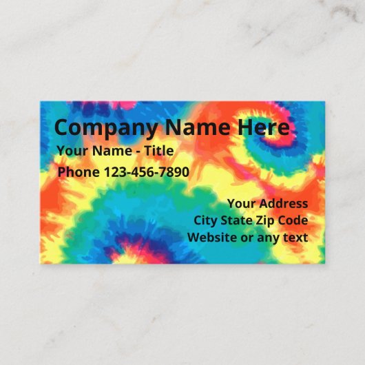 Muster der coolen Retro-Gefärbte Krawatte Visitenkarte (Vorderseite)