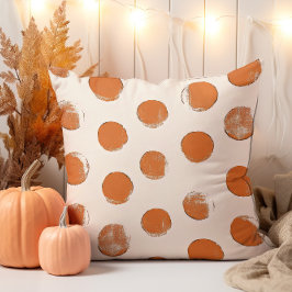 Muster der Creme und Orange Dot Briefmarke Kissen