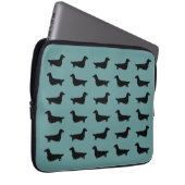 Muster der Dackeln (Dachshunde mit langer Haare) Laptopschutzhülle (Vorne Rechts)