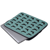 Muster der Dackeln (Dachshunde mit langer Haare) Laptopschutzhülle (Vorne Knopf)