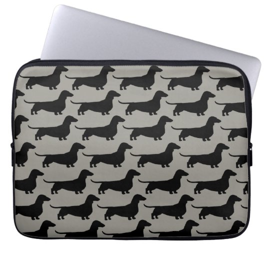 Muster der Dackeln (Hunde Kurzer Dackel) Laptopschutzhülle (Vorderseite)