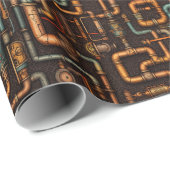 Muster der Dampfrohrleitungen Geschenkpapier (Rolleneckpunkt)